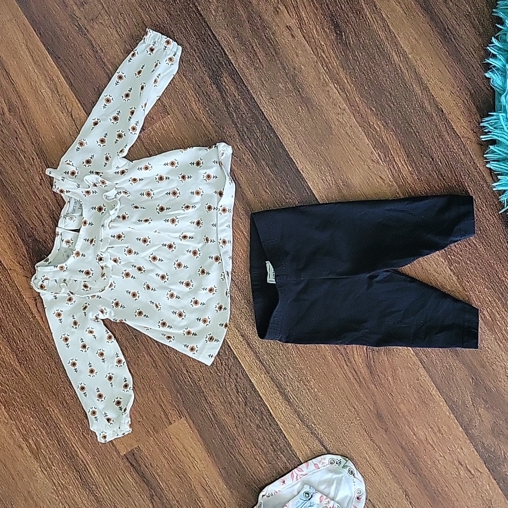 3M Carter's sunflower outfit.